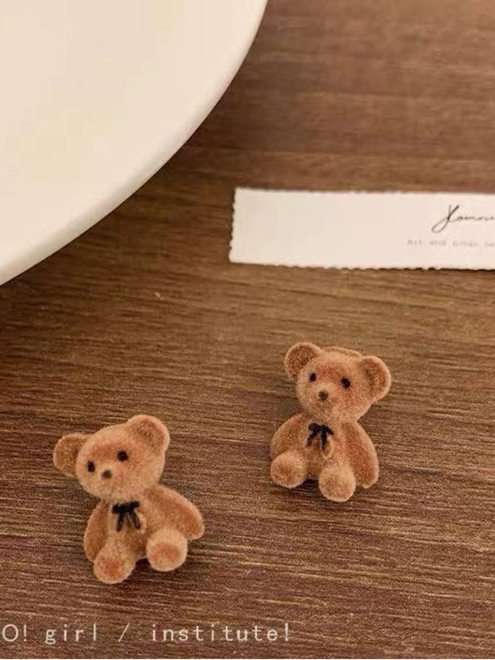 Plush Brown Teddy Bear Earrings